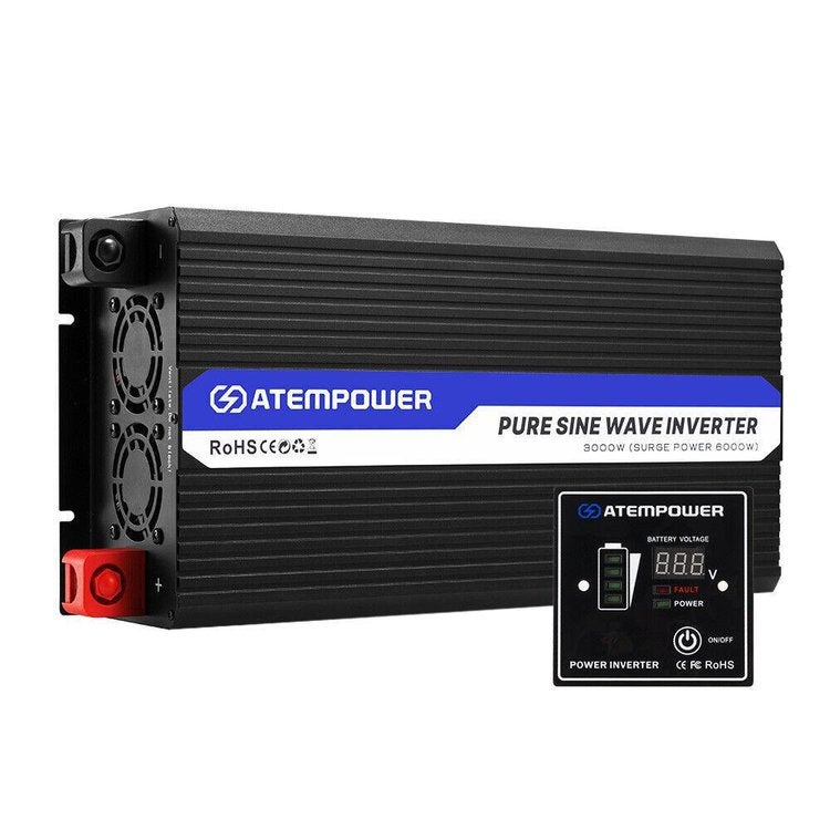 ATEM POWER 12V to 240V 3000W/6000W Pure Sine Wave Power Inverter