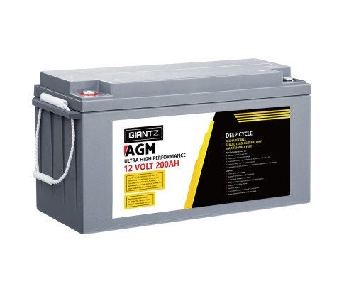 Giantz 200Ah Deep Cycle Battery 12V AGM Marine Sealed Power Portable Box Solar Caravan Camping