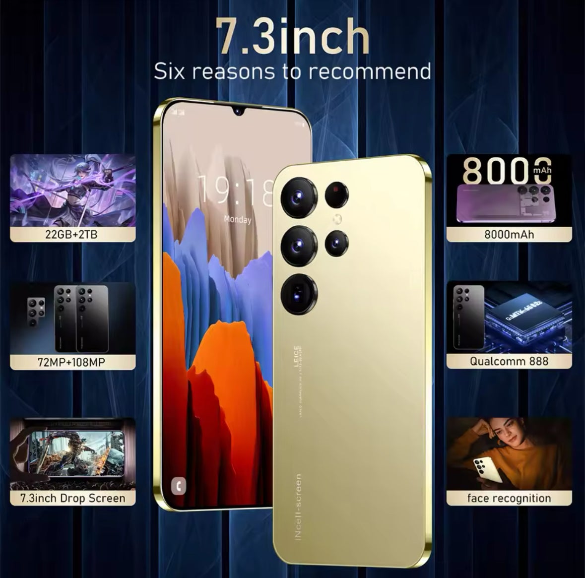 S25 Ultra Smart phone 7.3 inch Full Screen 4G/5G Cell Phone Mobile