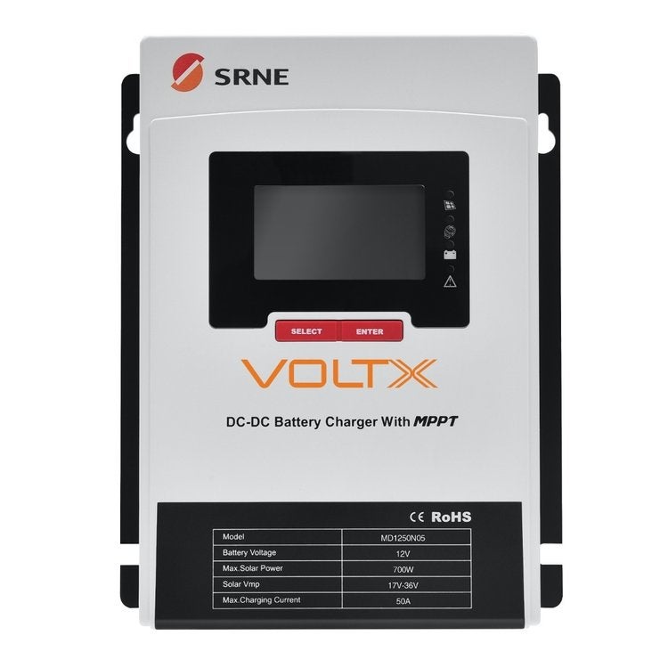 SRNE VoltX 12V 50A MPPT DC to DC Lithium Battery Charger with Bluetooth