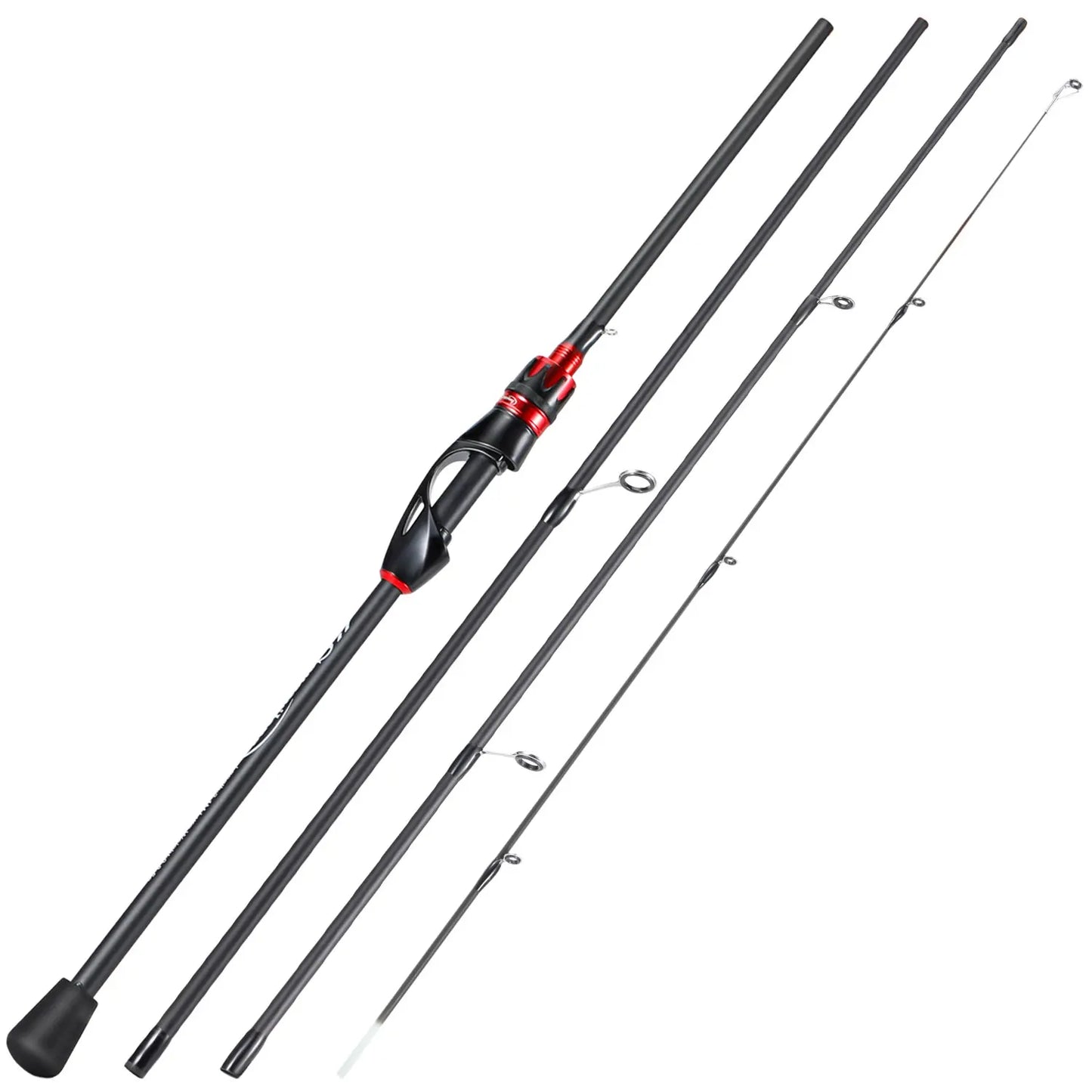Sougayilang Bait Casting Fishing Rod 2.1m UltraLight Carbon Fiber Rod Pole 4 Section with EVA Handle