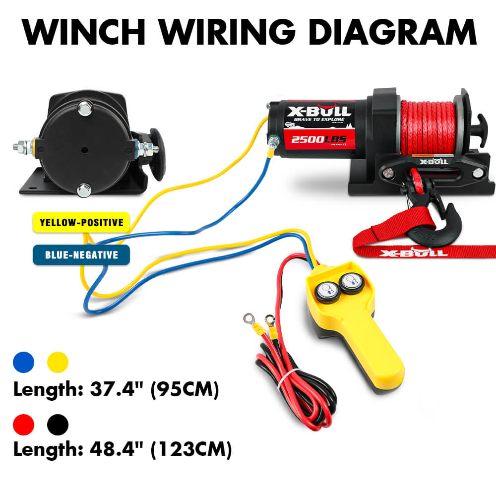 X-BULL 2500lb 12V Electric Winch with Synthetic Rope | ATV & Boat – product view 8