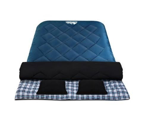 Weisshorn Sleeping Bag Bags Double Camping Hiking -10°C to 15°C Tent Winter Thermal Navy