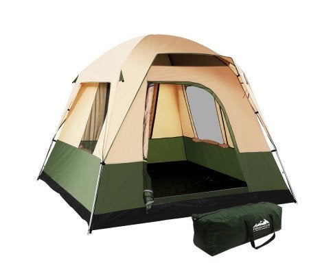 Weisshorn Family Camping Tent 4 Person Hiking Beach Tents Canvas Ripstop Green