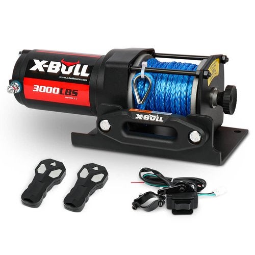 X-BULL 12V Electric Winch 3000LB ATV Winch Boat Trailer Winch Syntheti – PUMPS & ELECTRICAL PTY LTD X-BULL 12V Electric Winch 3000LB ATV Winch Boat Trailer Winch Syntheti – PUMPS & ELECTRICAL PTY LTD