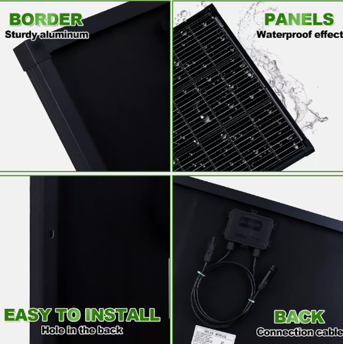 300W 12V Fixed Shingled Solar Panel Caravan Camping RV