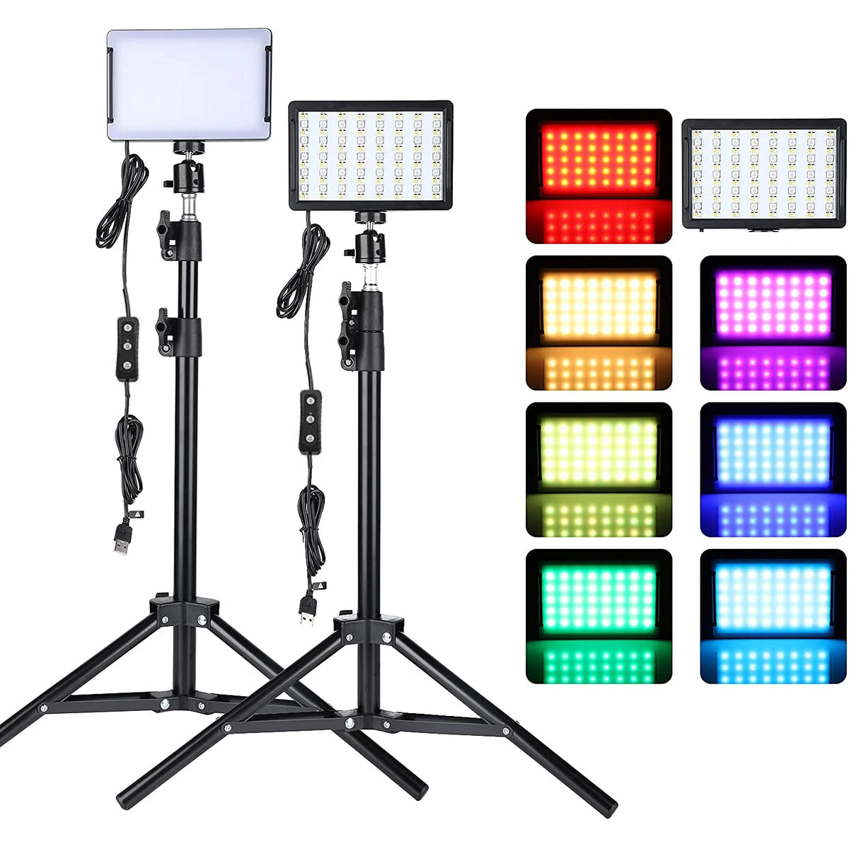 Photography LED panel light with RGB colour filters