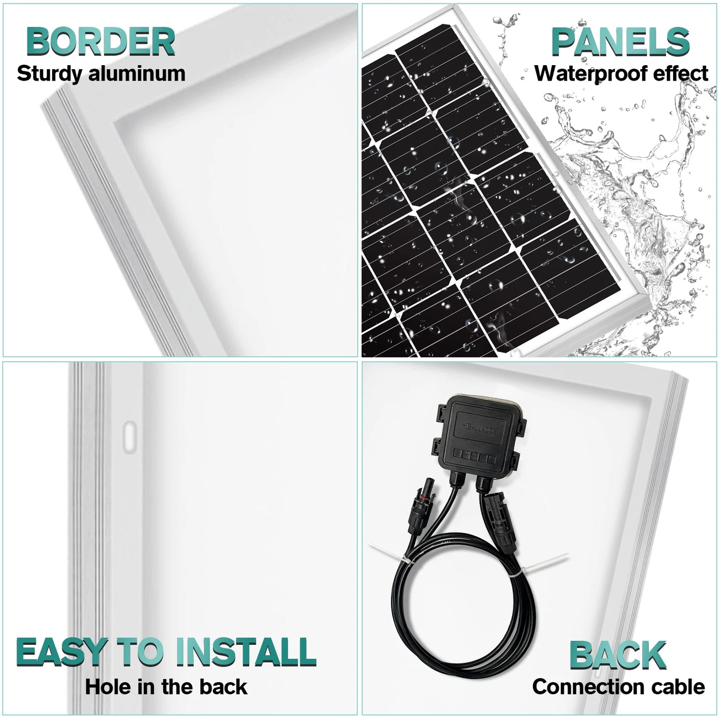 4 × 300W 12V Fixed Monocrystalline Solar Panel Bundle