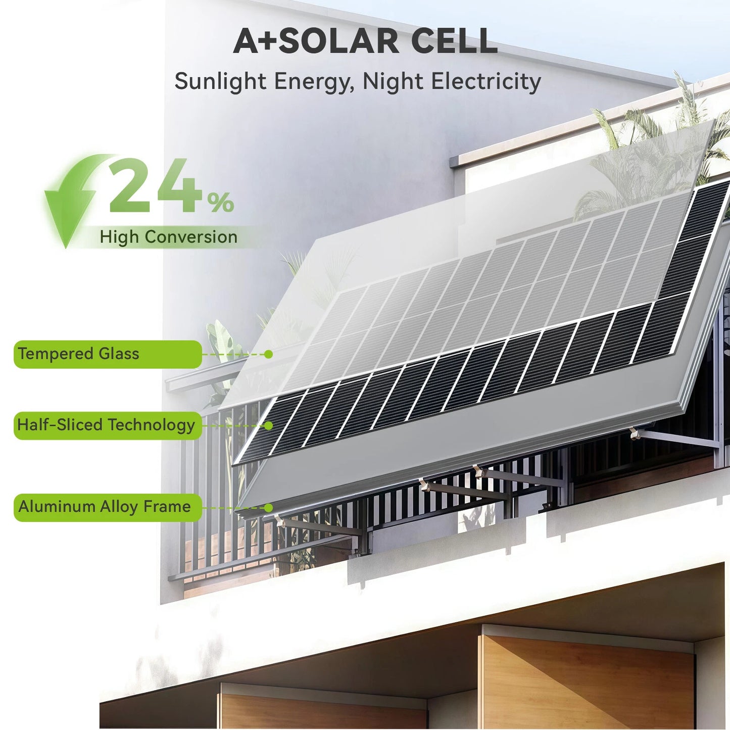 500W 12V Monocrystalline Fixed Solar Panel Caravan Camping RV