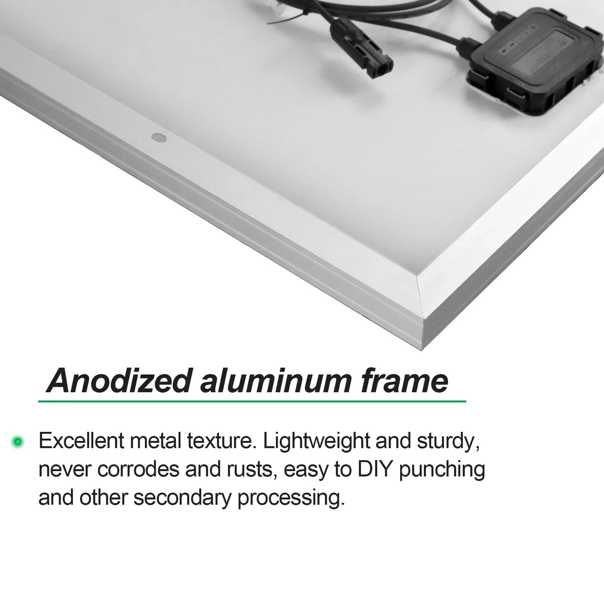 500W monocrystalline fixed solar panel detail