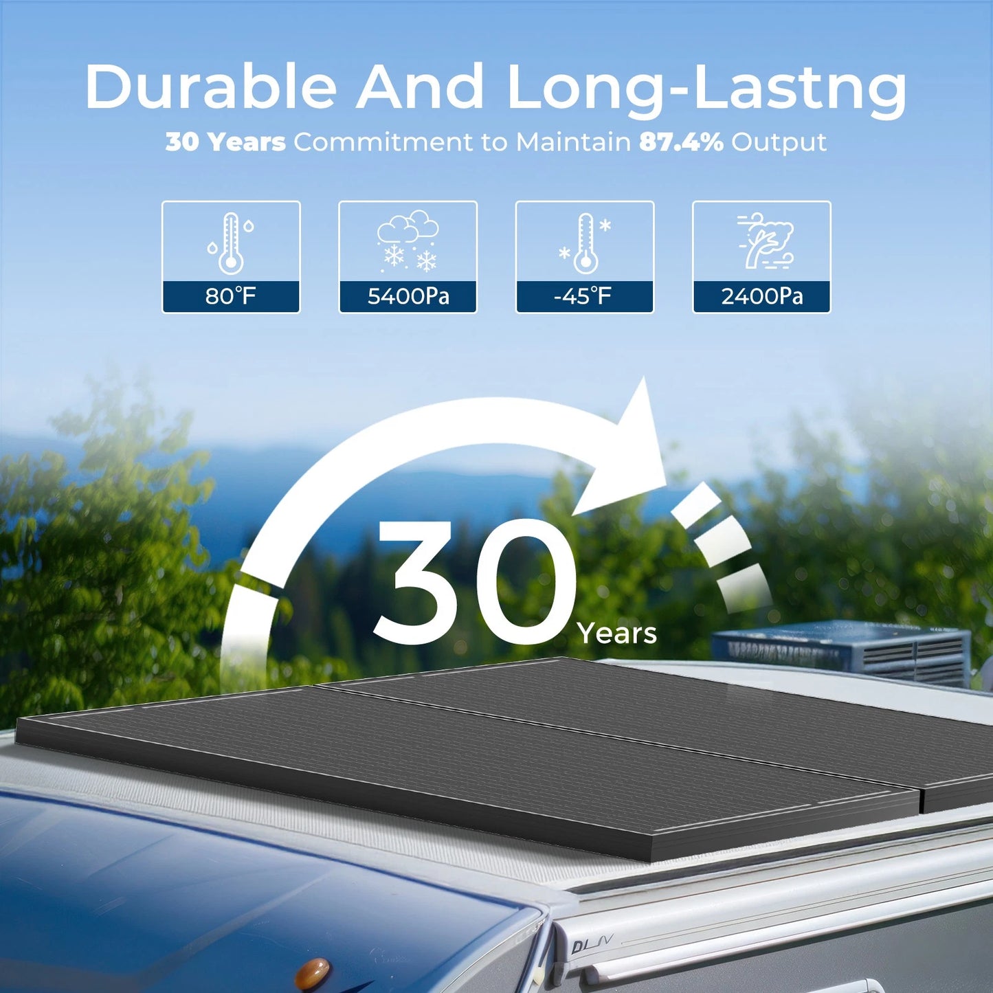 300W 12V Fixed Shingled Solar Panel Caravan Camping RV