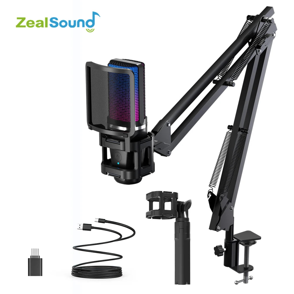 ZealSound condenser microphone kit and included accessories