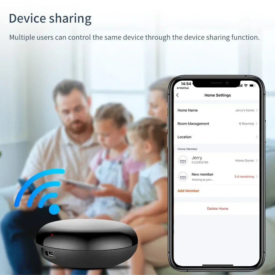 Tuya WiFi IR blaster controlled with the Smart Life app