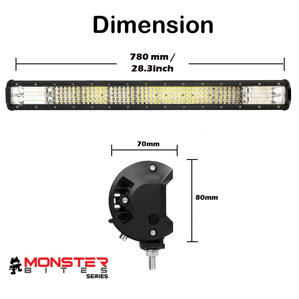 28-Inch Philips LED Light Bar Quad Row Combo Beam | 4WD – product view 2