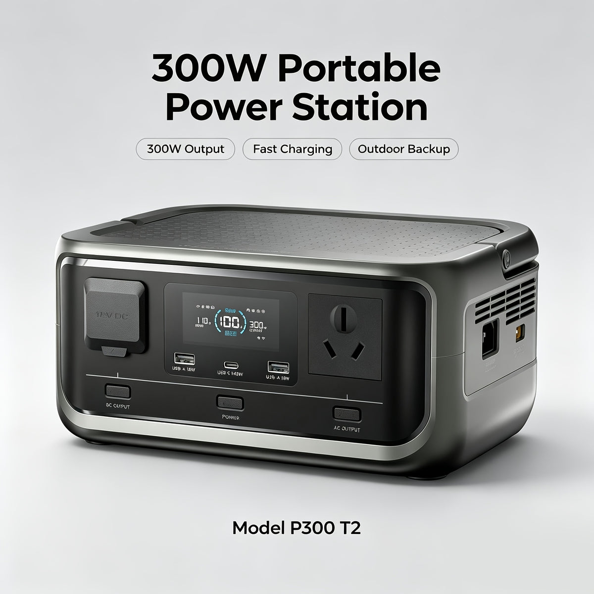 300W 256Wh LiFePO4 portable power station for camping and backup power