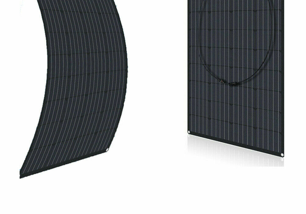 300W flexible monocrystalline solar panel lower section and mounting detail