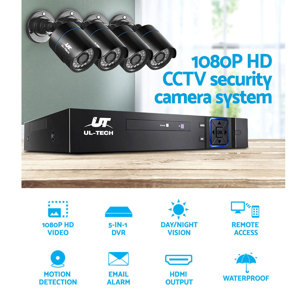 UL-TECH 1080P Security Camera System 4CH DVR with 4 CCTV Bullet Cameras - additional product photo