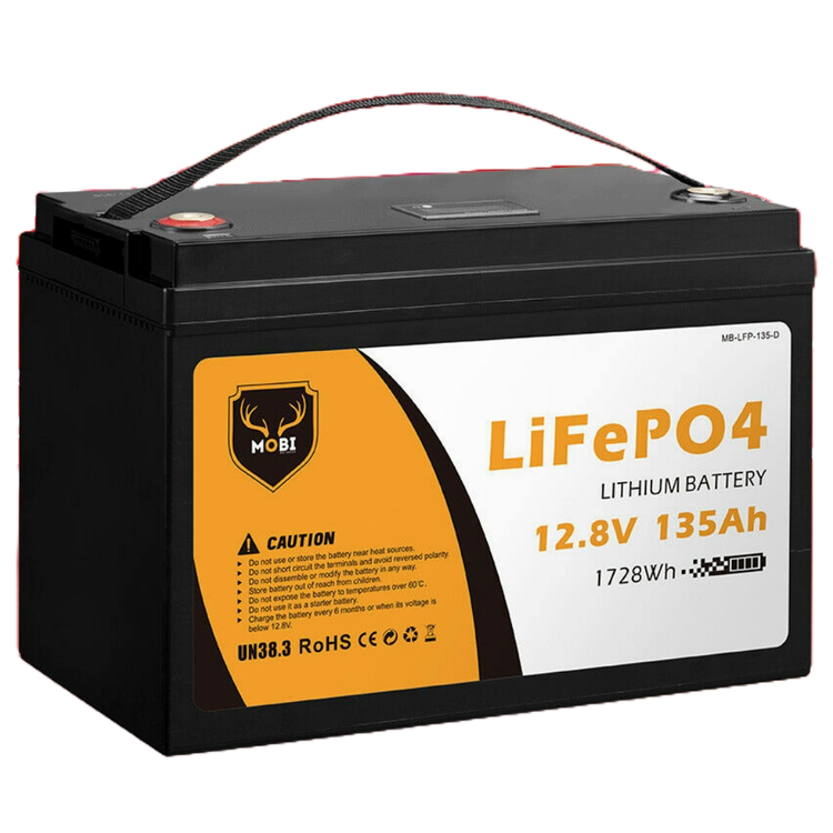 MOBI 12V 135Ah LiFePO4 lithium battery included in 500W touring solar kit