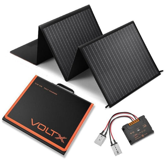 VoltX 12V 160W Mono Solar Blanket Folding Solar Panel Kit Portable Camping MPPT Solar Regulator