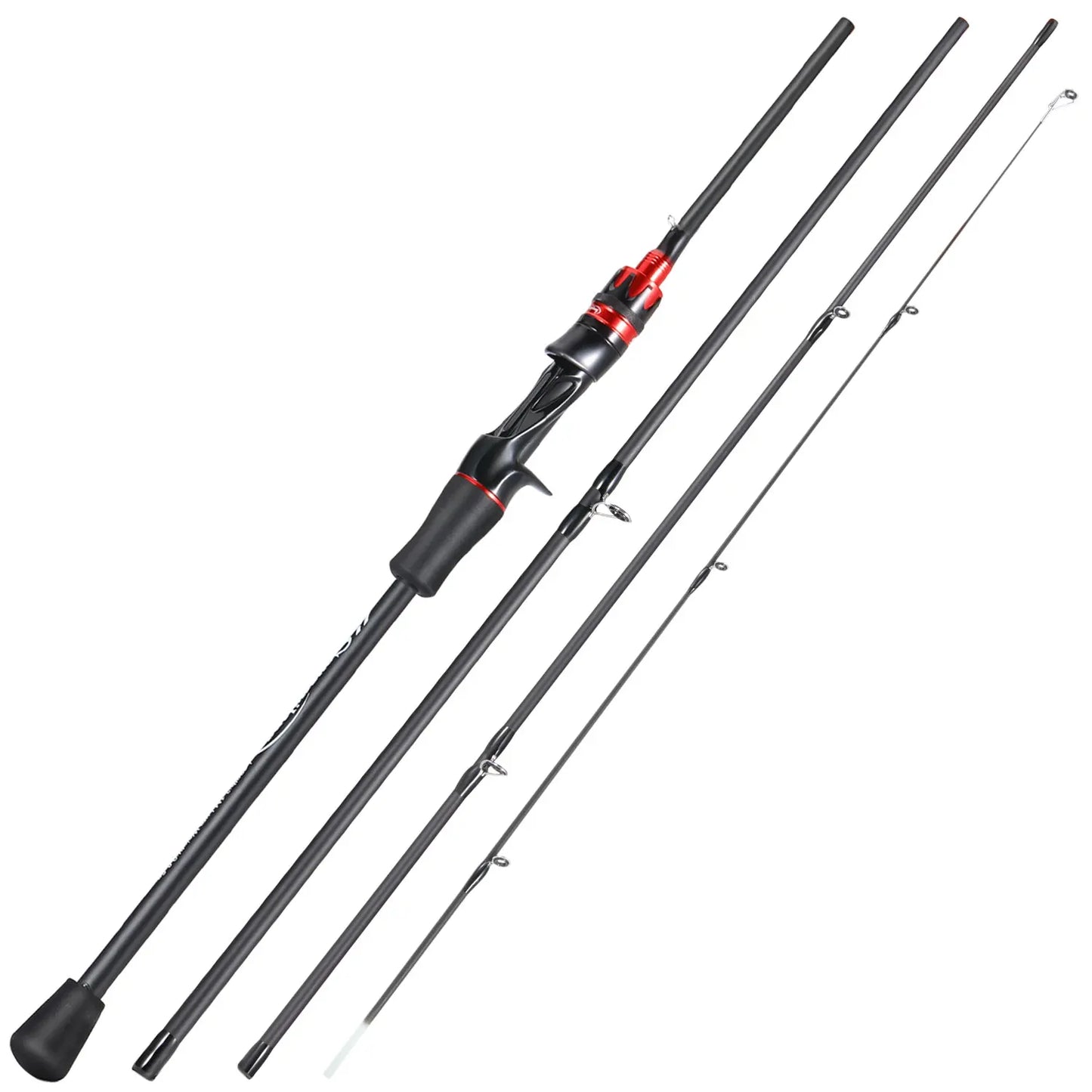 Sougayilang Bait Casting Fishing Rod 2.1m UltraLight Carbon Fiber Rod Pole 4 Section with EVA Handle