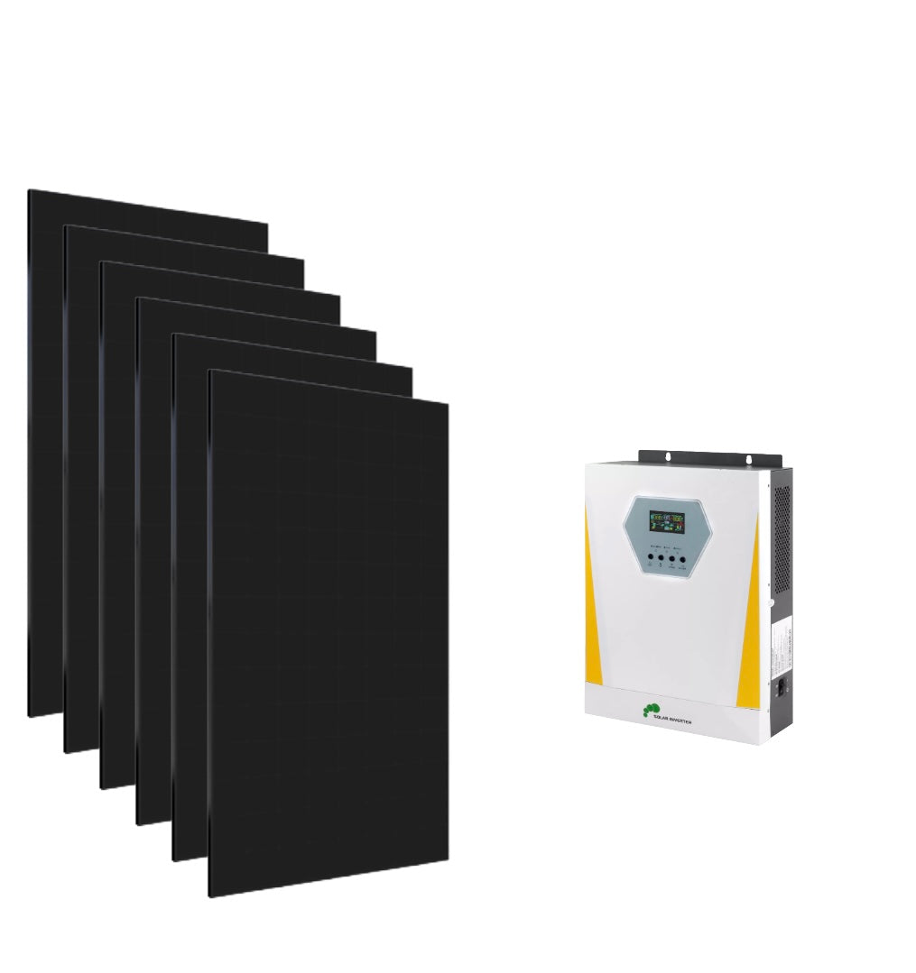 2 kW Hybrid Solar System — 6 × SunPower Maxeon 410 W Panels + 3.2 kW Hybrid Inverter (24 V Off-Grid Kit)