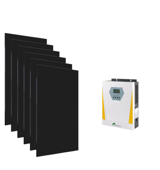 2 kW Hybrid Solar System — 6 × SunPower Maxeon 410 W Panels + 3.2 kW Hybrid Inverter (24 V Off-Grid Kit)
