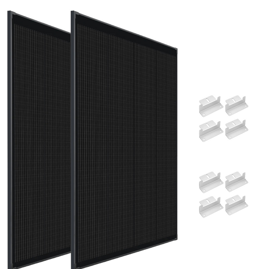 2 × 500W 12V Mono Shingled Panels + 8 × Aluminium Z-Bracket Mounts