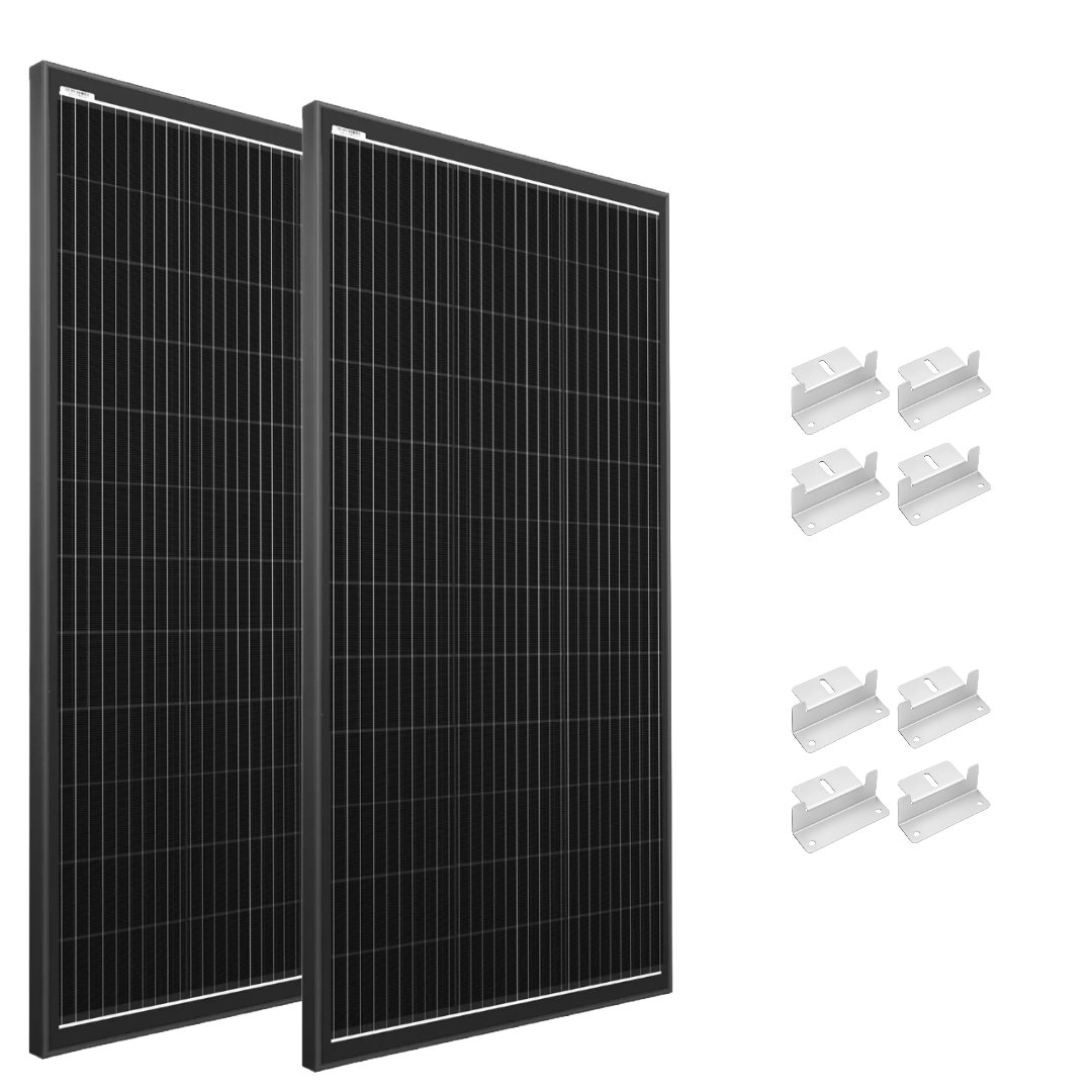 2 × 400W 12V Fixed Shingled Mono Panels + 2 Sets Mounting Brackets