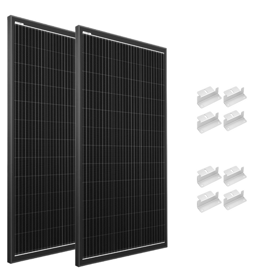 2 × 400W 12V Fixed Shingled Mono Panels + 2 Sets Mounting Brackets