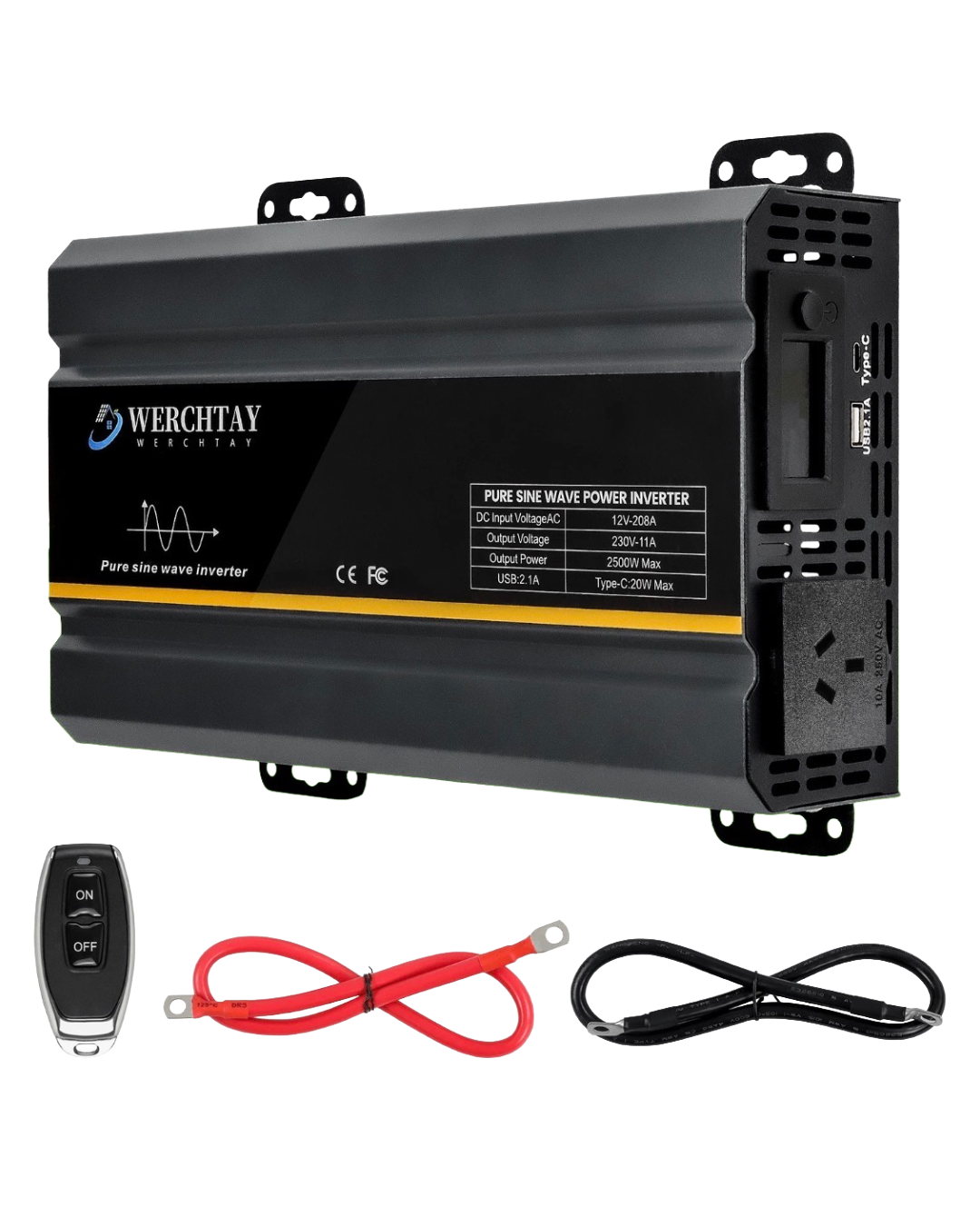 2500W 12V–240V Pure Sine Wave Power Inverter Caravan Camping 4WD