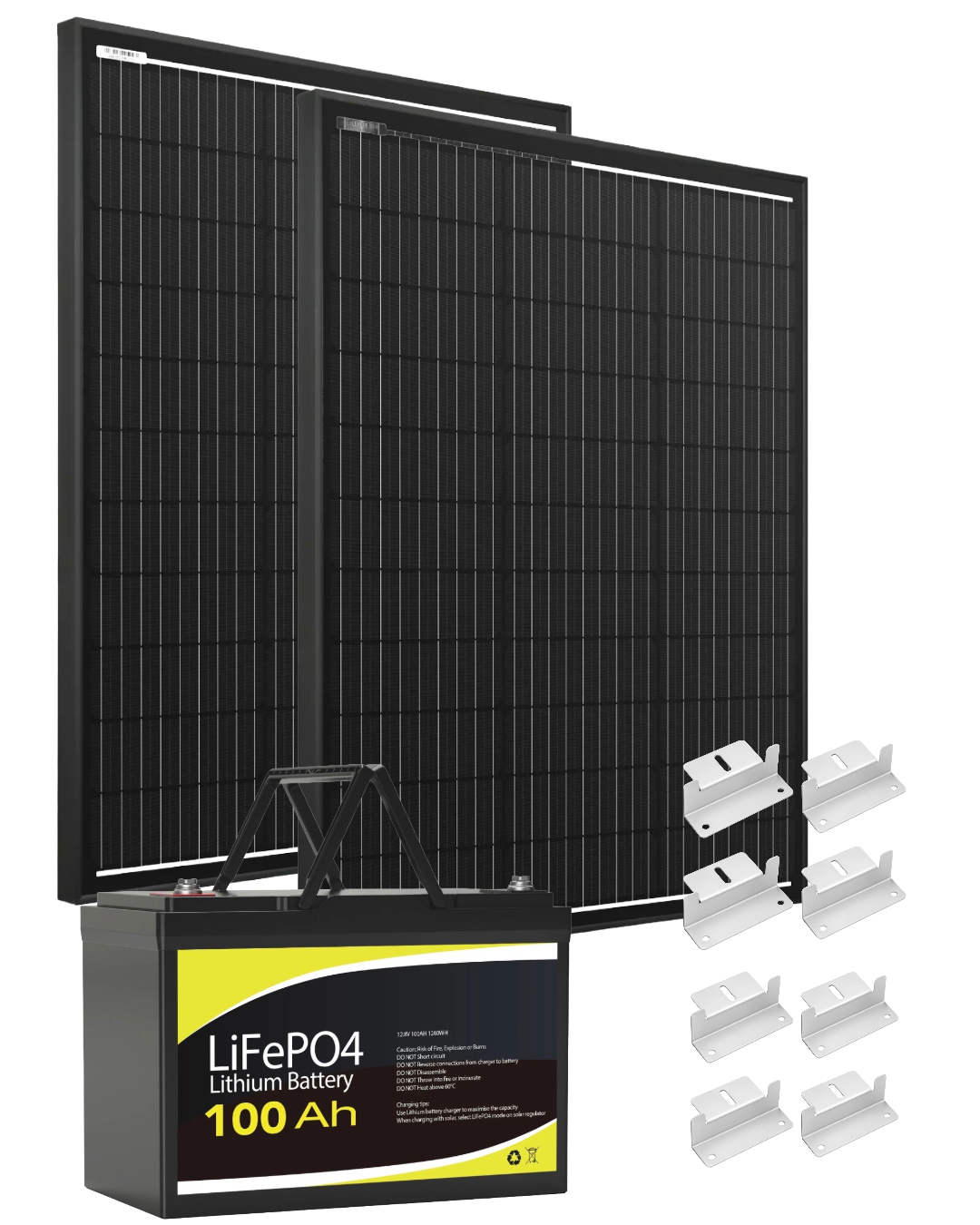 600W 12V Caravan Solar Panel Kit + 100Ah LiFePO₄ Battery – Complete Off-Grid Power System