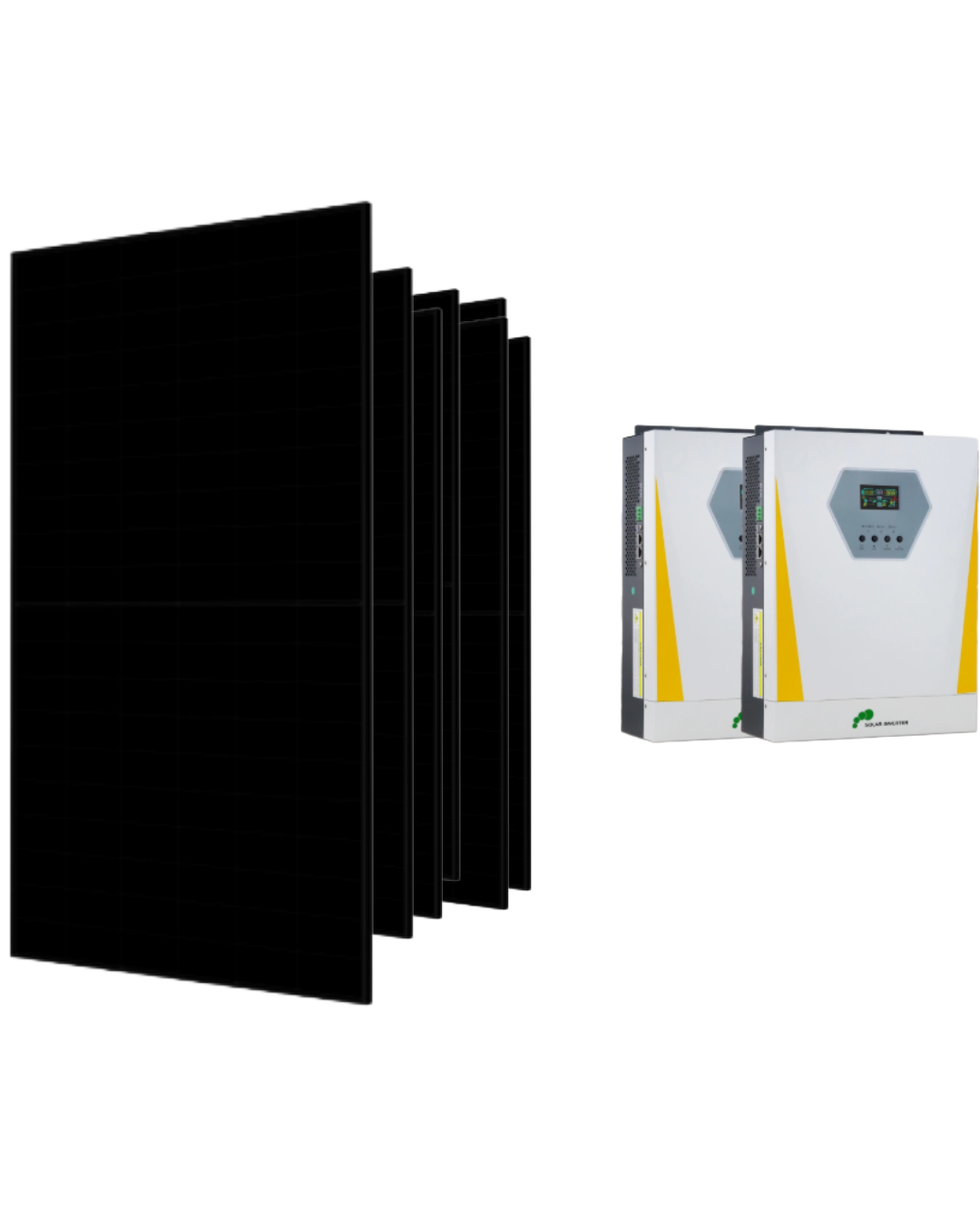5 kW Solar System Kit — 10 × SunPower TCL 500W Panels + Dual 3,200W Hybrid Inverters + Mounting Rails