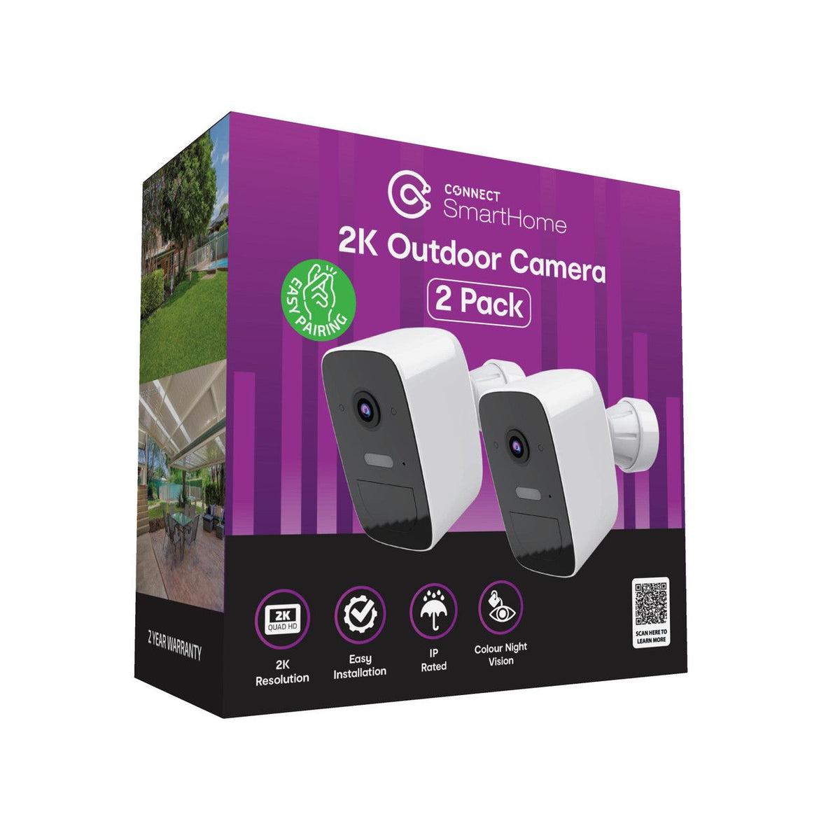 Connect 2K Outdoor Security Camera Twin Pack - additional product photo