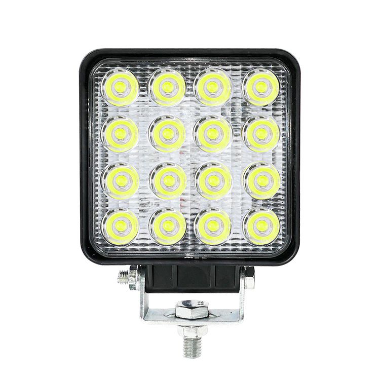 Pair 4-Inch Square LED Flood Work Lights | 4WD, SUV & Boat – product view 4