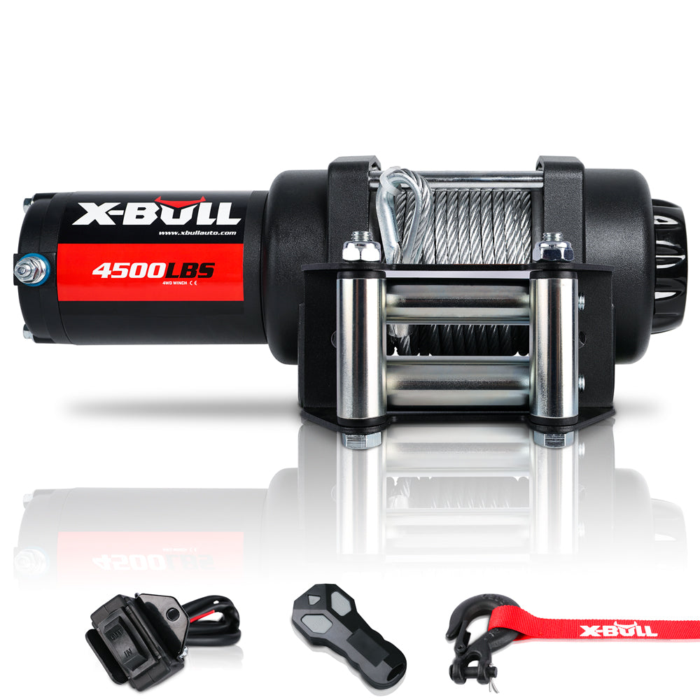 X-BULL 4500lb 12V Electric Winch with Steel Cable | ATV & Boat – product view 2