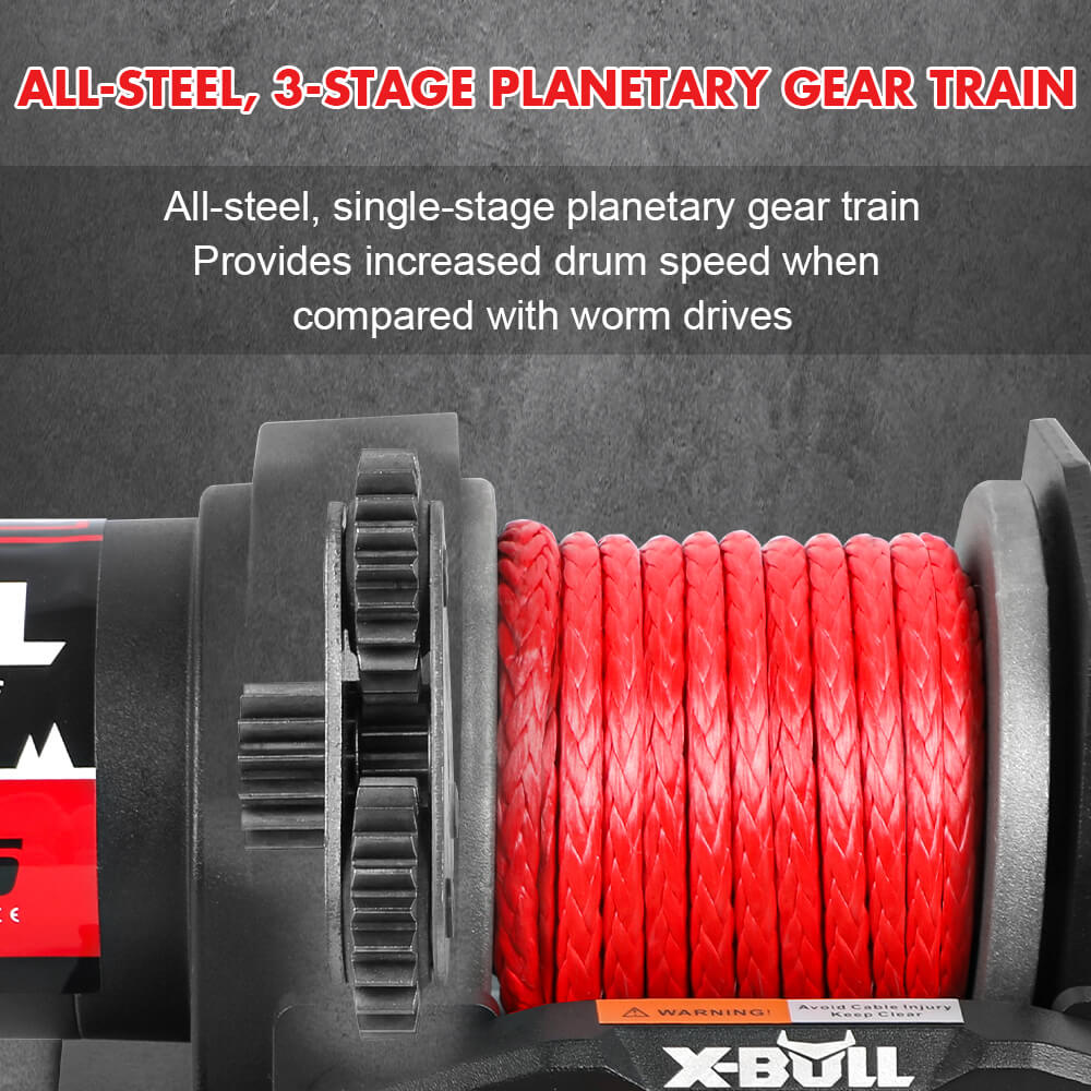 X-BULL 2500lb 12V Electric Winch with Synthetic Rope | ATV & Boat – product view 7