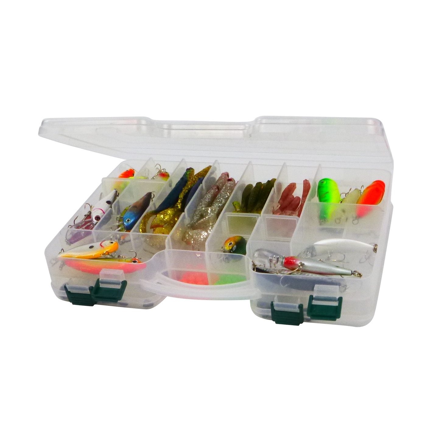 Rig Ezy 44 Compartment Double-sided Tackle Box. 295mmL x 210mmW x 6ommD