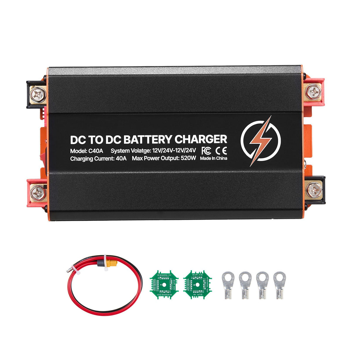 VEVOR 40A 520W DC-DC Battery Charger 12V/24V | RV & 4WD – product image