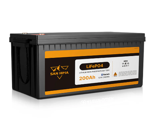 San Hima 12V 200Ah Lithium Iron Phosphate Battery LiFePO4 w/ Bluetooth Built-in BMS