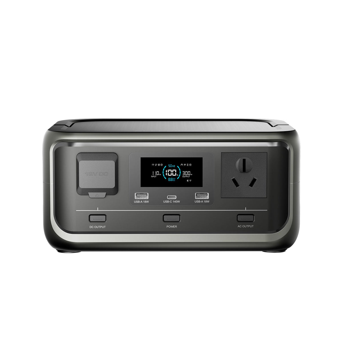 ALLPOWERS VOLIX P300 front view with Australian AC outlet and charging ports