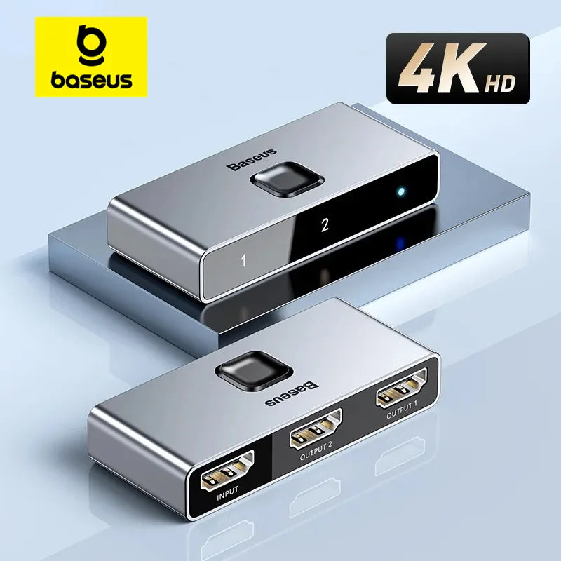 Baseus bidirectional 4K 60Hz HDMI switch with two selectable ports – feature overview