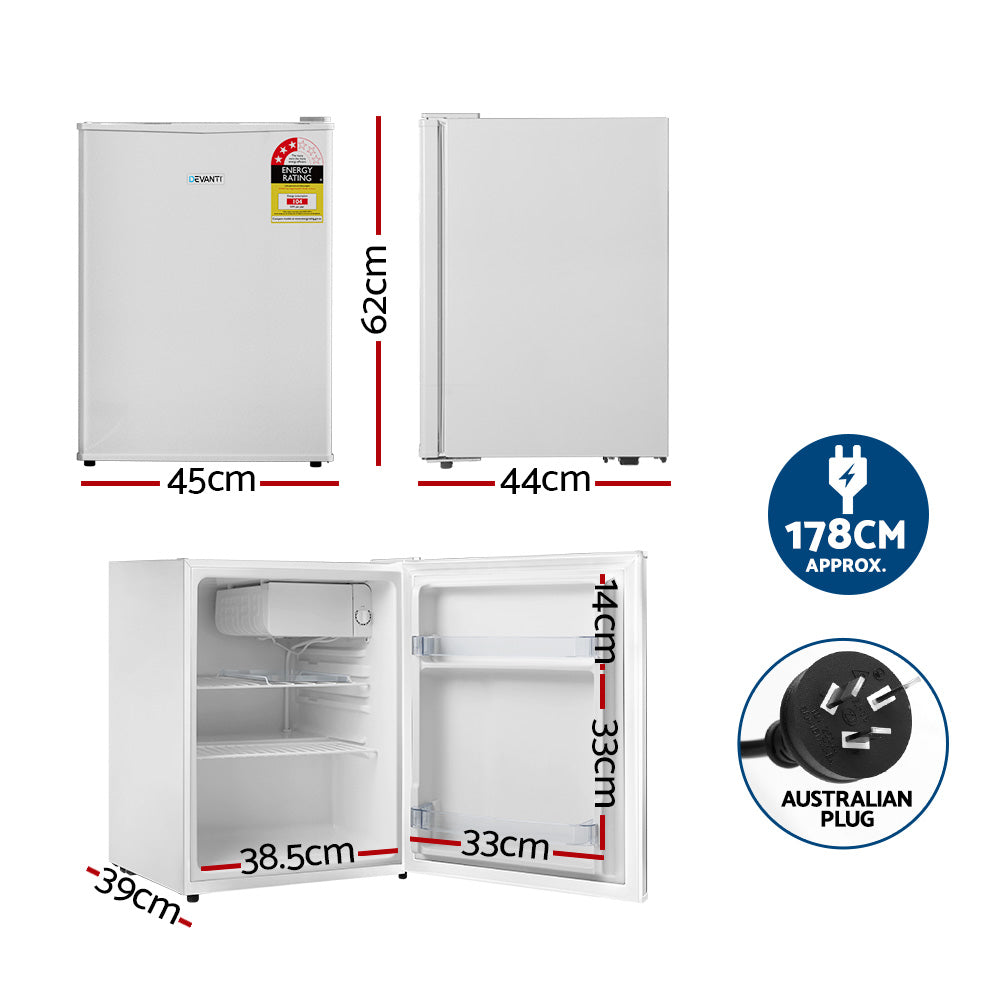 Devanti 70L Portable Mini Bar Fridge - White - additional product photo