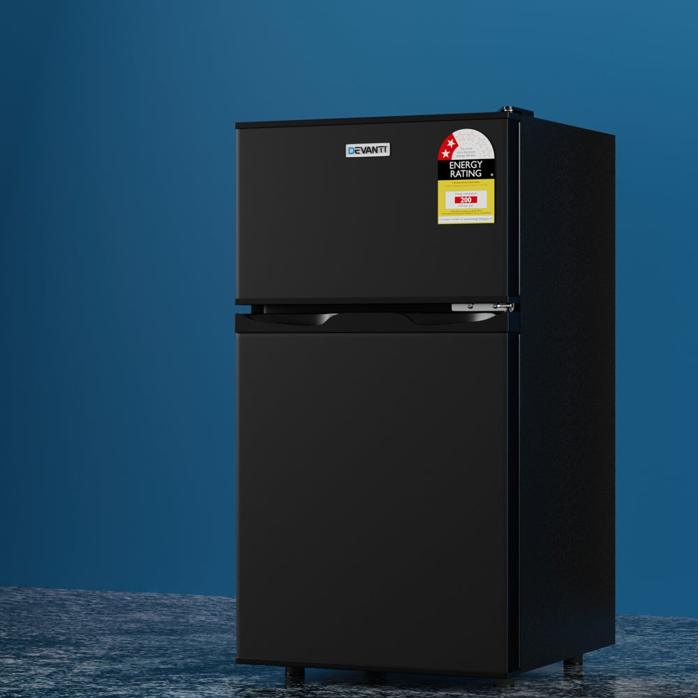 Devanti 85L Bar Fridge Mini Freezer Refrigerator Black - product photo