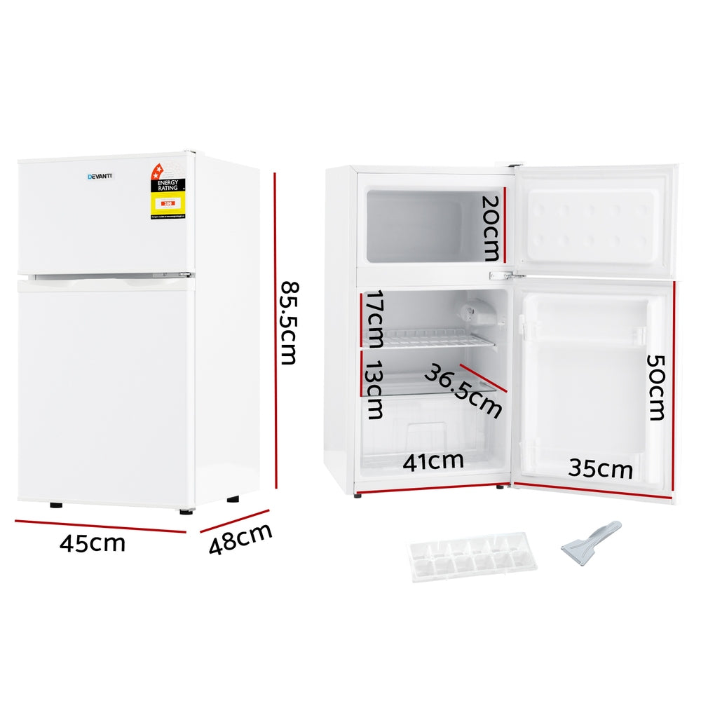 Devanti 85L Bar Fridge Mini Freezer Refrigerator White - additional product photo