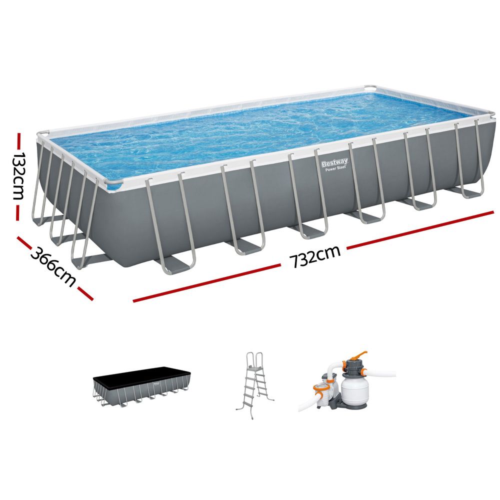 Bestway Power Steel 7.32m Pool Set with Sand Filter, Ladder & Cover – product image 2