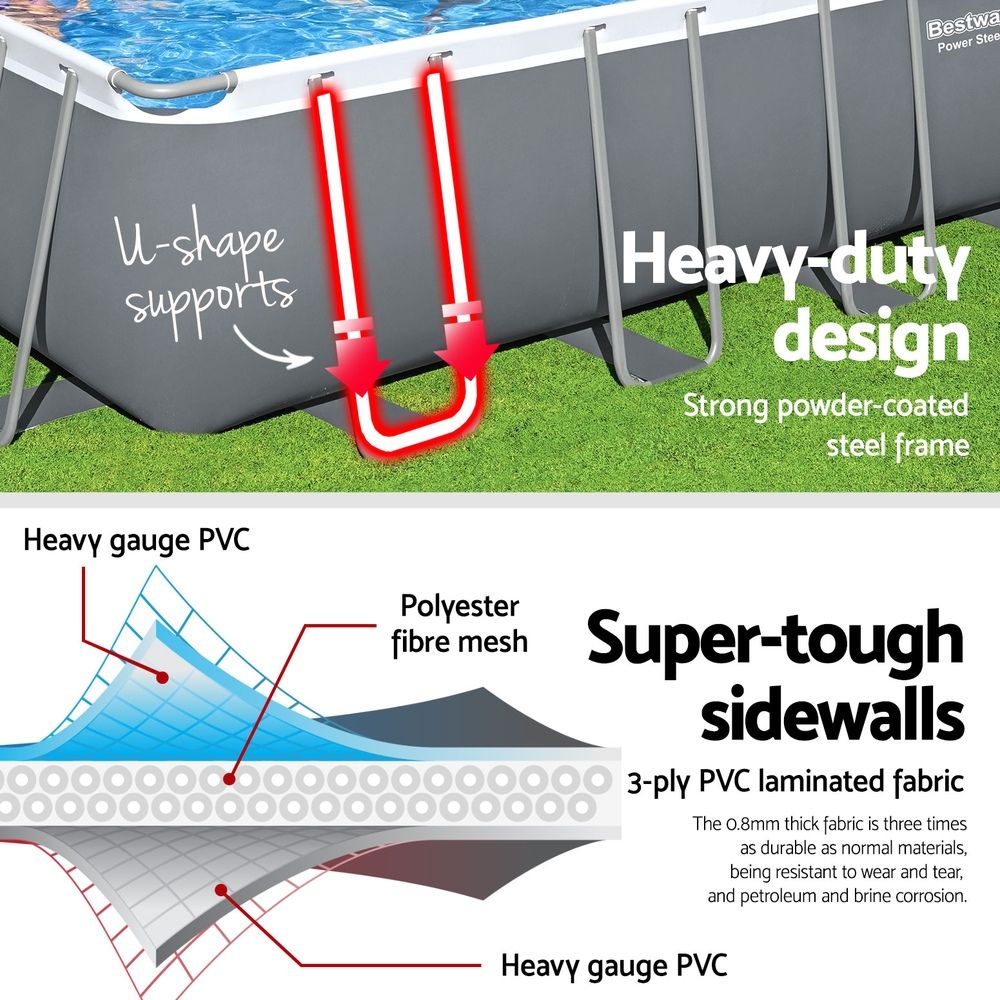 Bestway Power Steel 7.32m Pool Set with Sand Filter, Ladder & Cover – product image 5