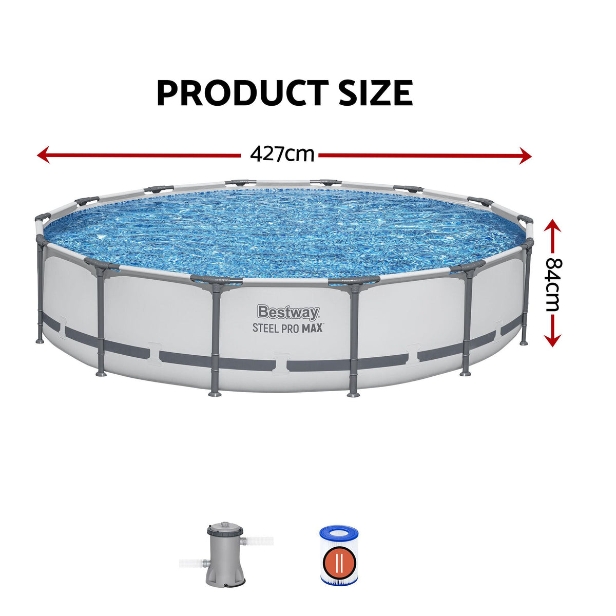 Bestway Steel Pro MAX 4.27m Round Pool with Filter Pump – White – product image 3