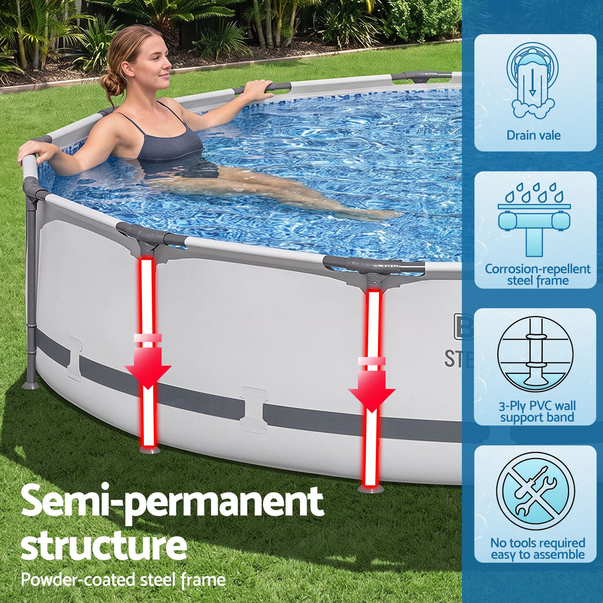 Bestway Steel Pro MAX 4.27m Round Pool with Filter Pump – White – product image 6
