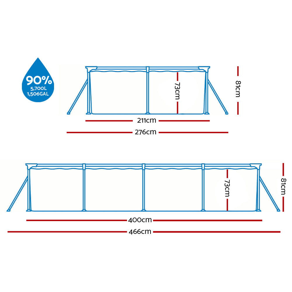 Bestway Steel Pro 4.00m x 2.11m Pool with Filter Pump 5,700L – product image 4