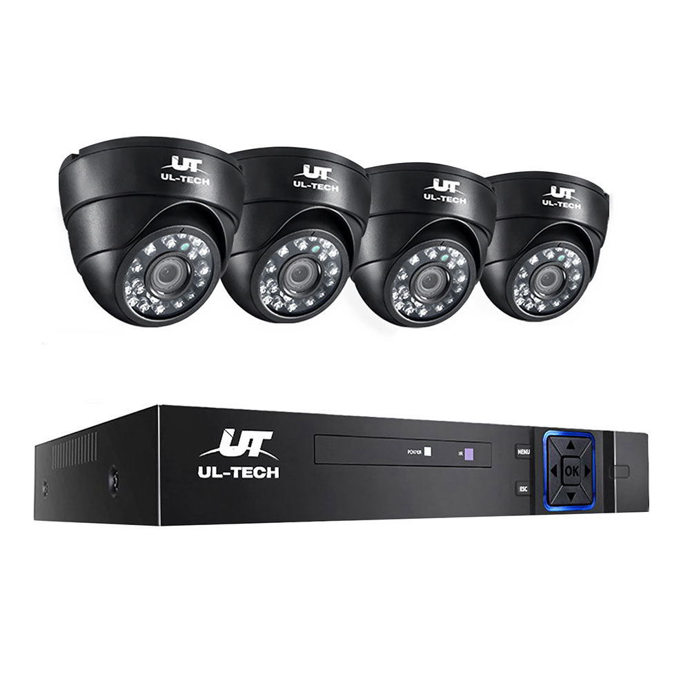 UL-TECH 1080P Security Camera System 4CH DVR with 4 CCTV Dome Cameras - product photo